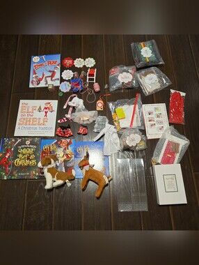 Elf on the shelf huge set saint Bernard pet reindeer pet Christmas holiday toys